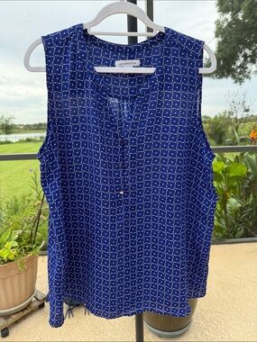 Liz Claiborne Royal Blue Sleeveless Printed Camisole